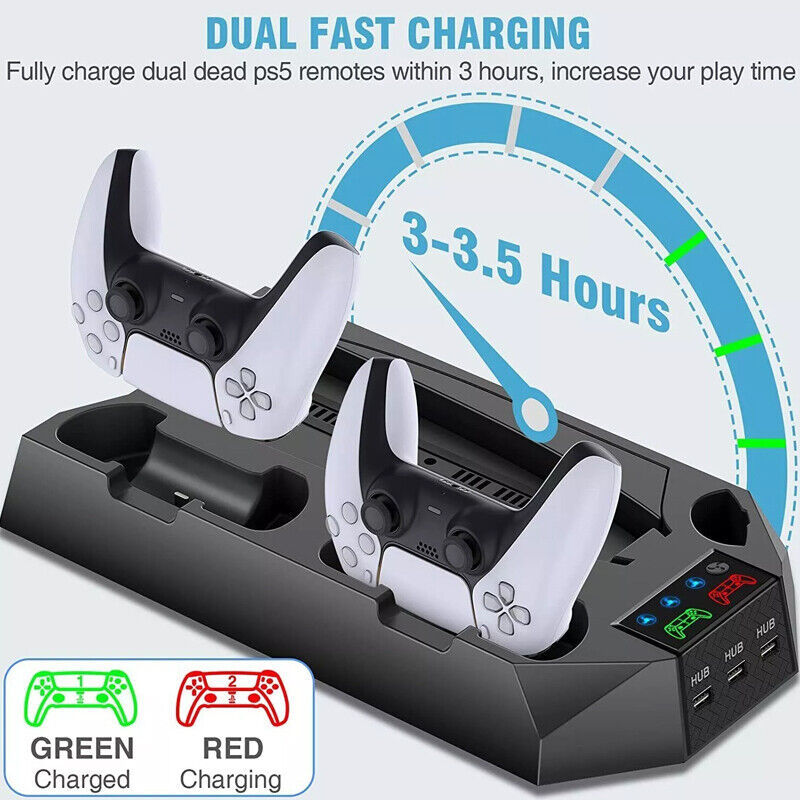 PS5 Vertical Cooling Fan Stand And Controller Charger Station For  Playstation 5
