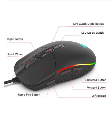 Black Wired USB Gaming Mouse