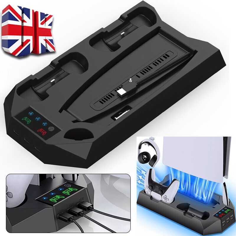 PS5 Vertical Cooling Fan Stand And Controller Charger Station For  Playstation 5