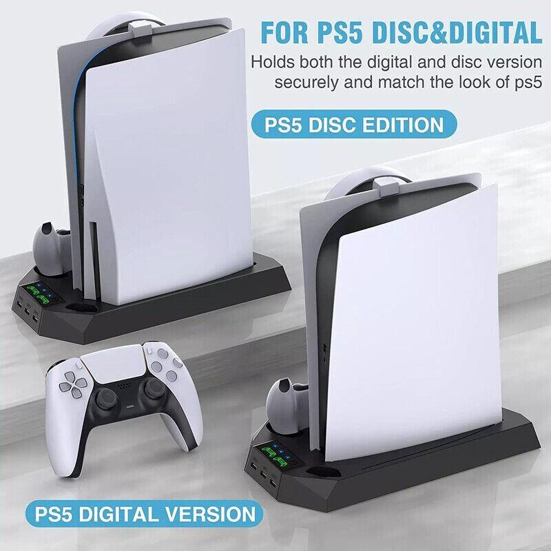 PS5 Vertical Cooling Fan Stand And Controller Charger Station For  Playstation 5