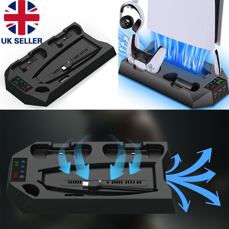 PS5 Vertical Cooling Fan Stand And Controller Charger Station For  Playstation 5